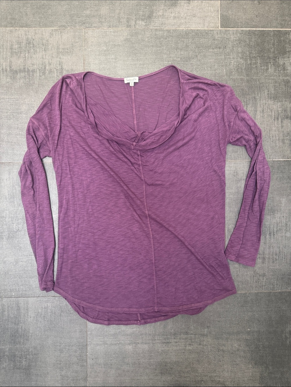 Splendid Purple Long Sleeve Scoop Neck Top